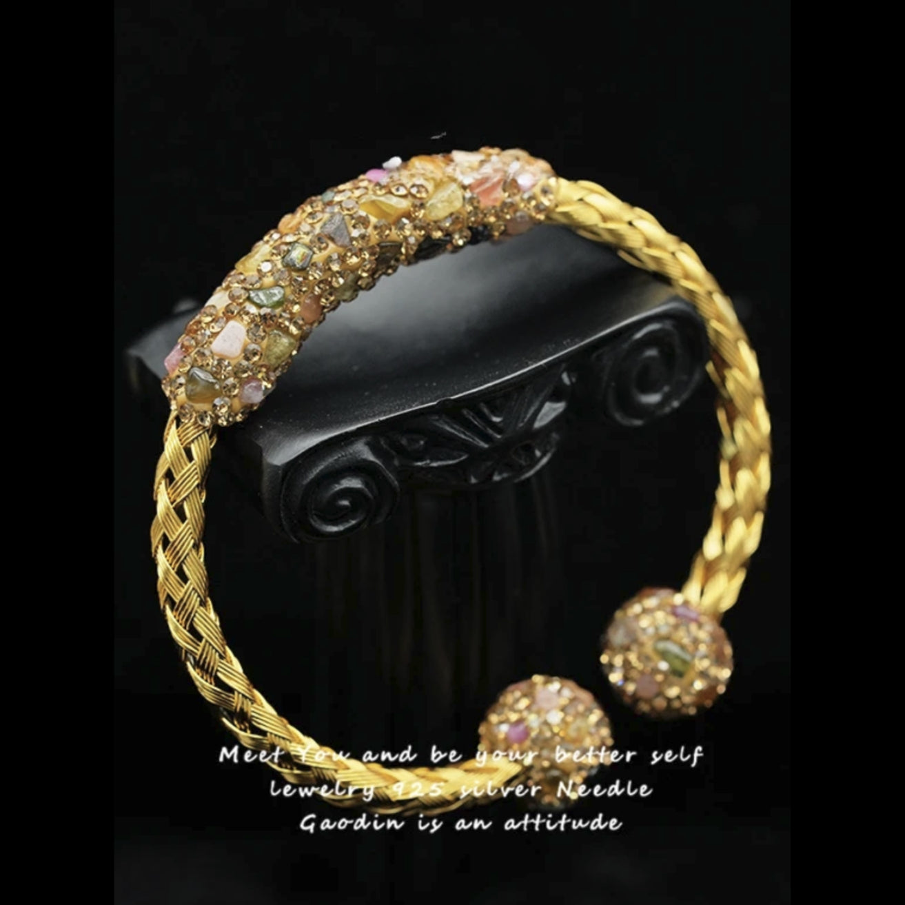 Bracelet with Inlaid Gemstones